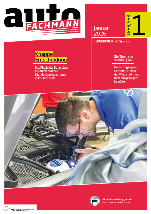 Titelseite Magazin autoFACHMANN Januar 2026 1. Lehrjahr