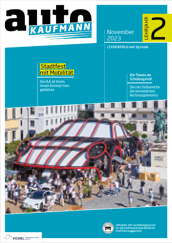 autoKAUFMANN 4/2023 Lehrjahr 2 Titelseite Magazin autoKAUFMANN Oktober 2023 2. Lehrjahr