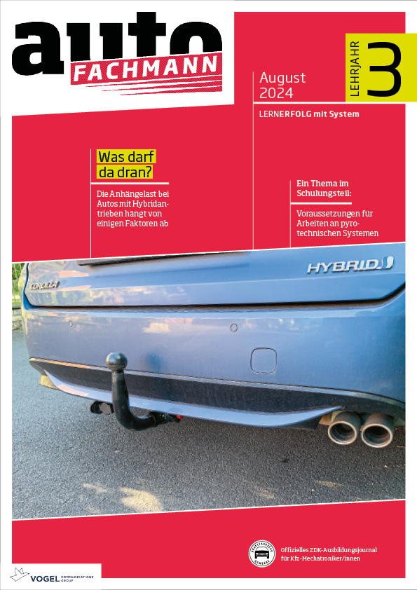 autoFACHMANN 01/2024 Lehrjahr 3 Titelseite Magazin autoFACHMANN August 2024 3. Lehrjahr