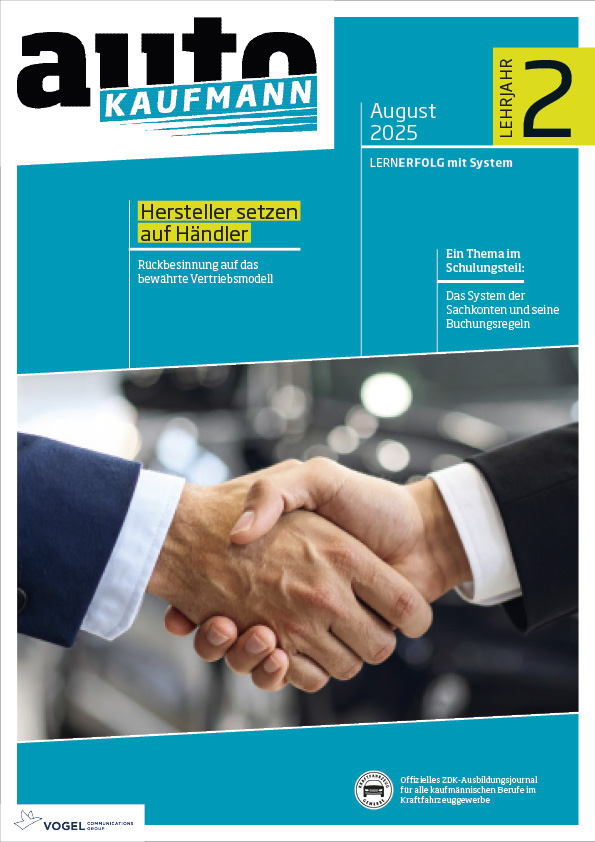 autoKAUFMANN 1/2025 Lehrjahr 2 Titelseite autoKAUFMANN August 2025, 2. LJ