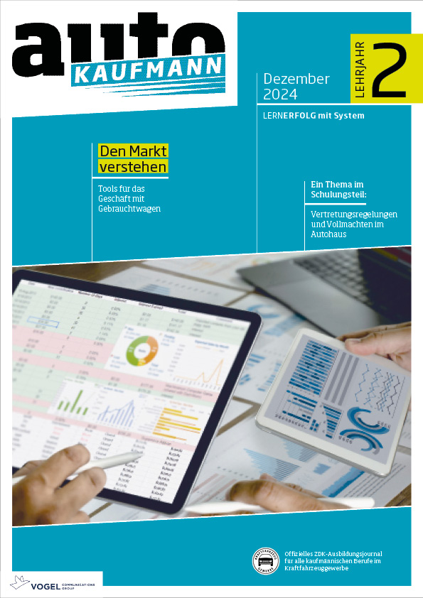 autoKAUFMANN 05/2024 Lehrjahr 2 Titelseite Magazin autoKAUFMANN Dezember 2024 2. Lehrjahr