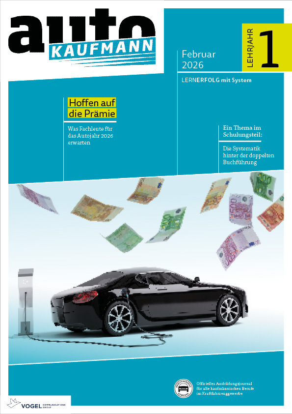 autoKAUFMANN 7/2026 Lehrjahr 1 Titelseite Magazin autoKAUFMANN Februar 2026 1. Lehrjahr