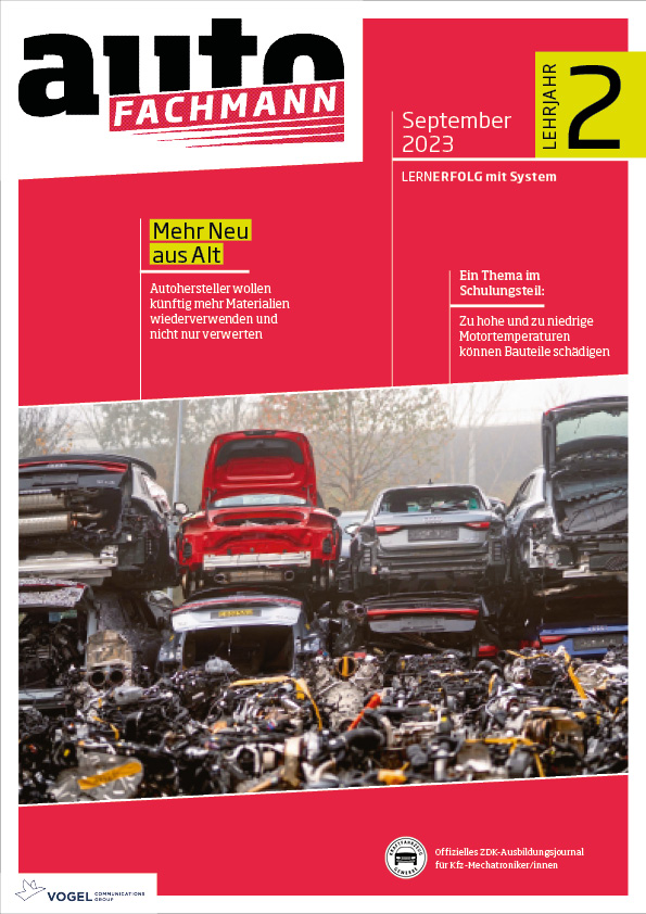autoFACHMANN 2/2023 Lehrjahr 2 Titelseite Magazin autoFACHMANN September 2023 2. Lehrjahr