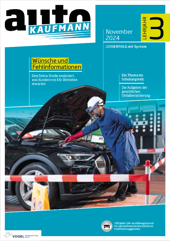 autoKAUFMANN 04/2024 Lehrjahr 3 Titelseite Magazin autoKAUFMANN November 2024 3. Lehrjahr