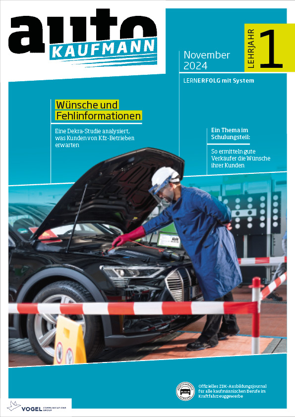 Titelseite Magazin autoKAUFMANN November 2024 1. Lehrjahr