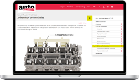 Monitor mit autoFACHMANN E-Learning-Kurs Zylinder Monitor autoFACHMANN E-Learning-Kurs