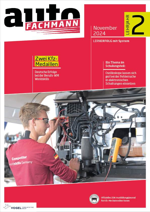 autoFACHMANN 04/2024 Lehrjahr 2 Titelseite Magazin autoFACHMANN November 2024 2. Lehrjahr
