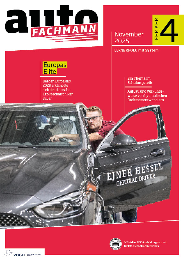 autoFACHMANN 4/2025 Lehrjahr 4 Titelseite Magazin autoFACHMANN, November 2025, 4. Lehrjahr