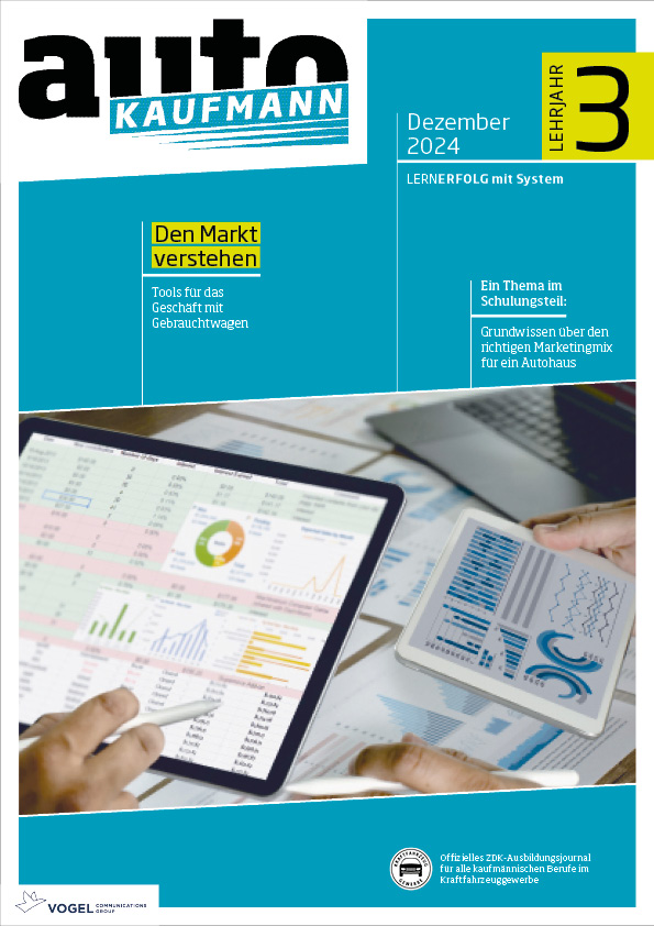 autoKAUFMANN 05/2024 Lehrjahr 3 Titelseite Magazin autoKAUFMANN Dezember 2024 3. Lehrjahr