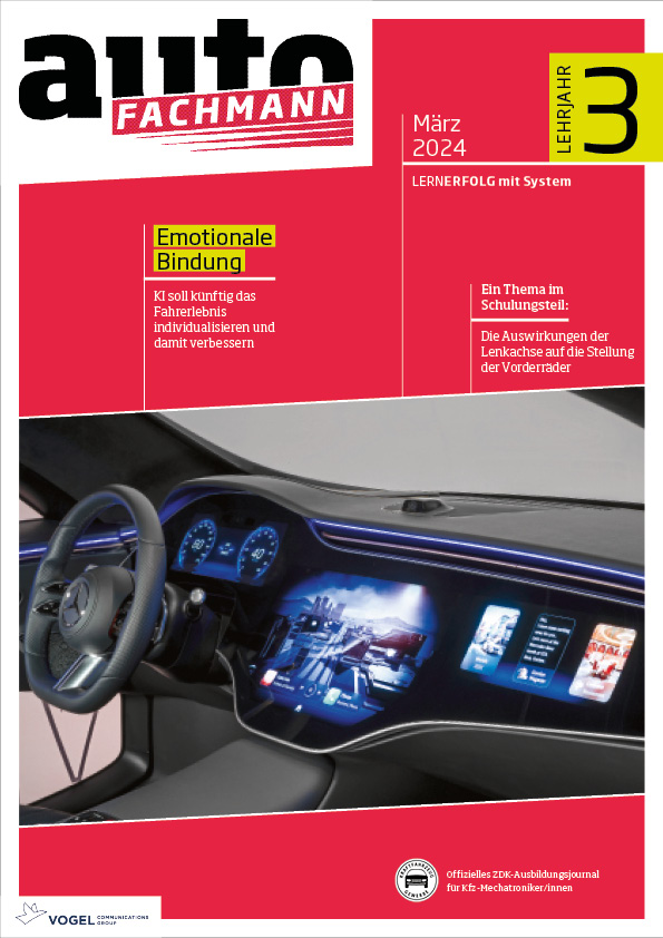 Titelseite Magazin autoFACHMANN März 2024 3. Lehrjahr