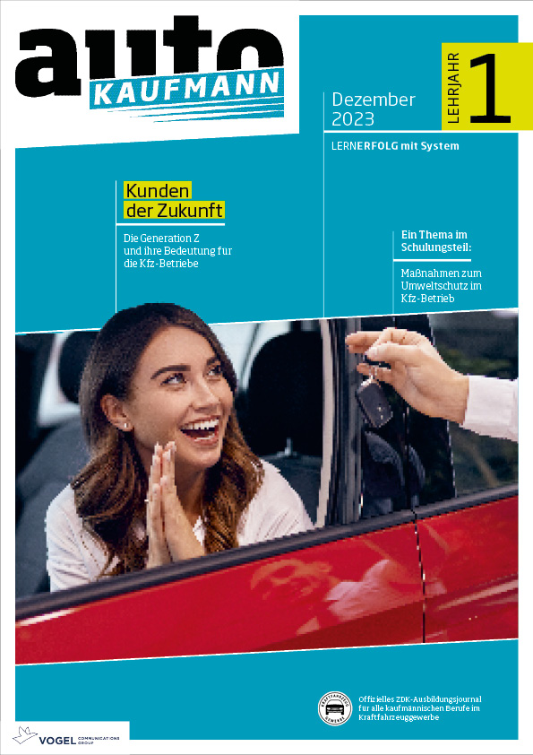 autoKAUFMANN 5/2023 Lehrjahr 1 Titelseite Magazin autoKAUFMANN Dezember 2023 1. Lehrjahr