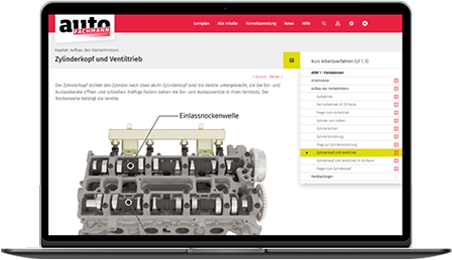 Monitor mit Kurs autoFACHMANN E-Learning