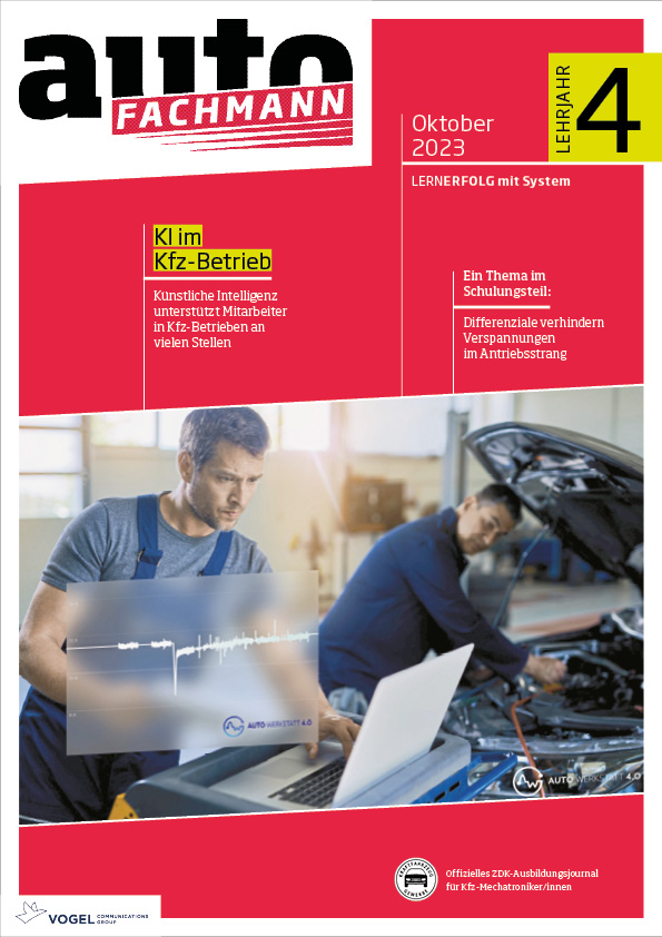 autoFACHMANN 3/2023 Lehrjahr 4 Titelseite Magazin autoFACHMANN Oktober 2023 4. Lehrjahr