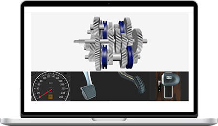 Monitor mit autoFACHMANN E-Learning-Kurs Getriebe