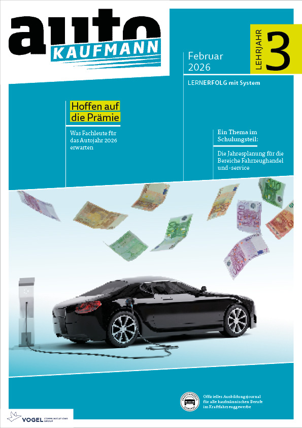 autoKAUFMANN 7/2026 Lehrjahr 3 Titelseite Magazin autoKAUFMANN Februar 2026 3. Lehrjahr