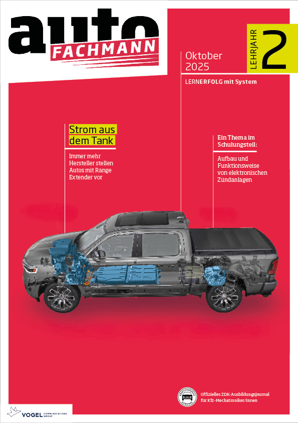 autoFACHMANN 3/2025 Lehrjahr 2 Titelseite Magazin autoFACHMANN, Oktober 2025, 2. Lehrjahr