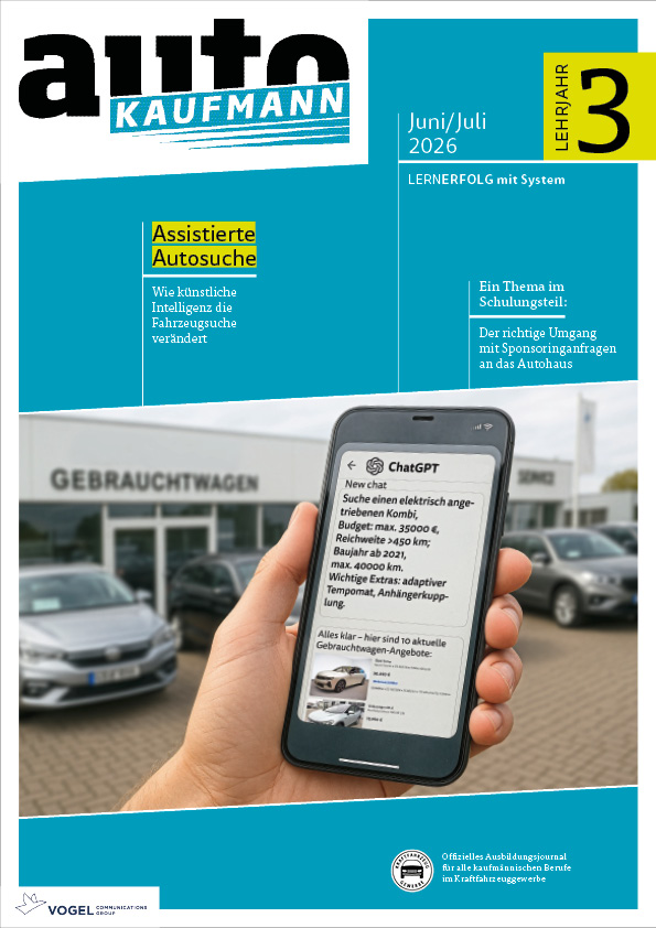 Titelseite Magazin autoKAUFMANN Juni/Juli 2026 3. Lehrjahr