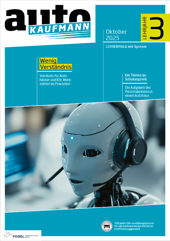 autoKAUFMANN 3/2025 Lehrjahr 3 Titelseite Magazin autoKAUFMANN, Oktober 2025, 3. Lehrjahr
