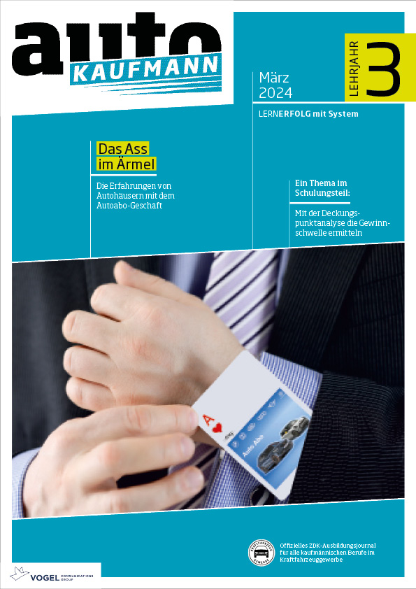 Titelseite Magazin autoKAUFMANN März 2024 3. Lehrjahr