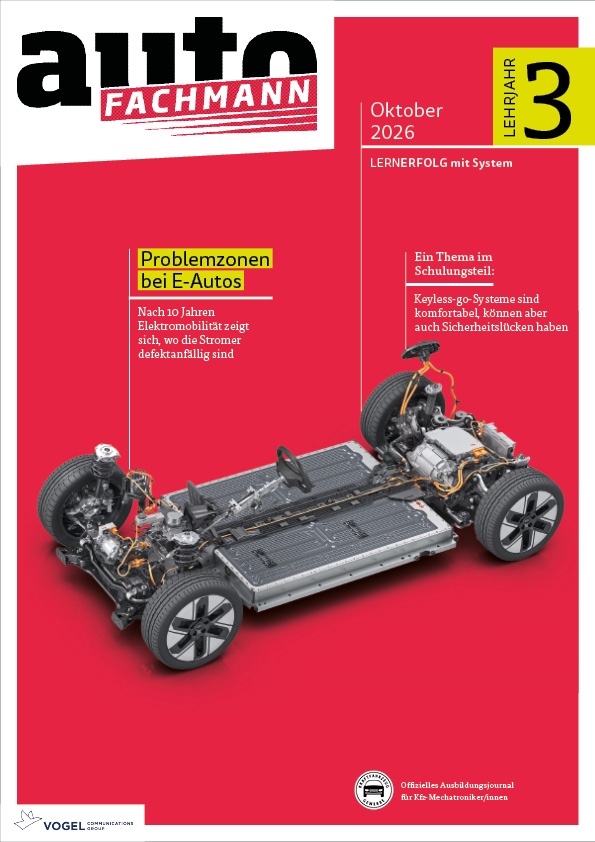 autoFACHMANN 3/2026 Lehrjahr 3 Titelseite Magazin autoFACHMANN, Oktober 2026, 3 Lehrjahr