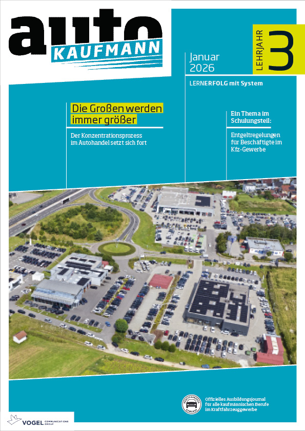 Titelseite Magazin autoKAUFMANN Januar 2026, 3. Lehrjahr