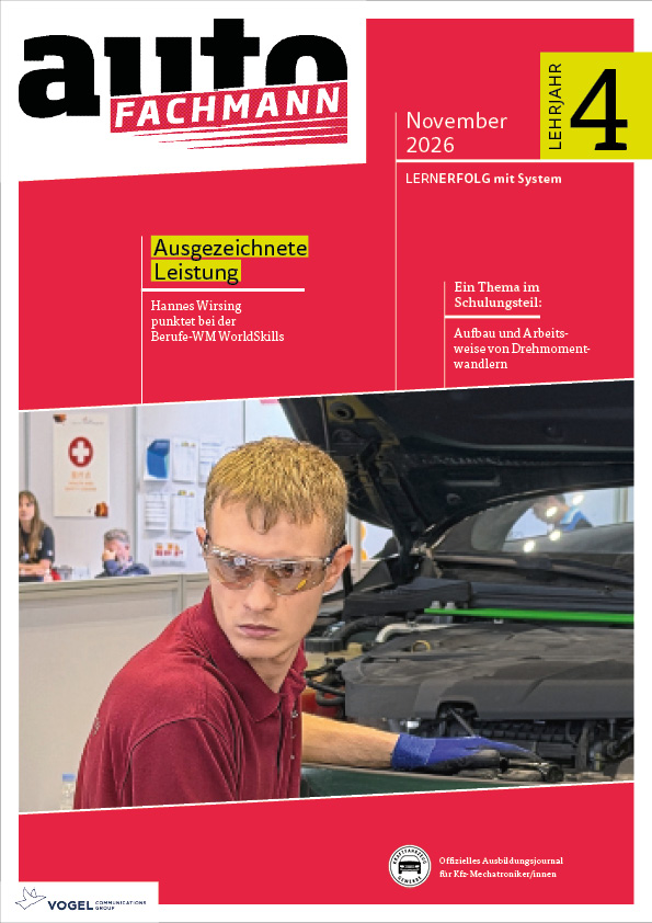 Titelseite Magazin autoFACHMANN November 2026 4. Lehrjahr