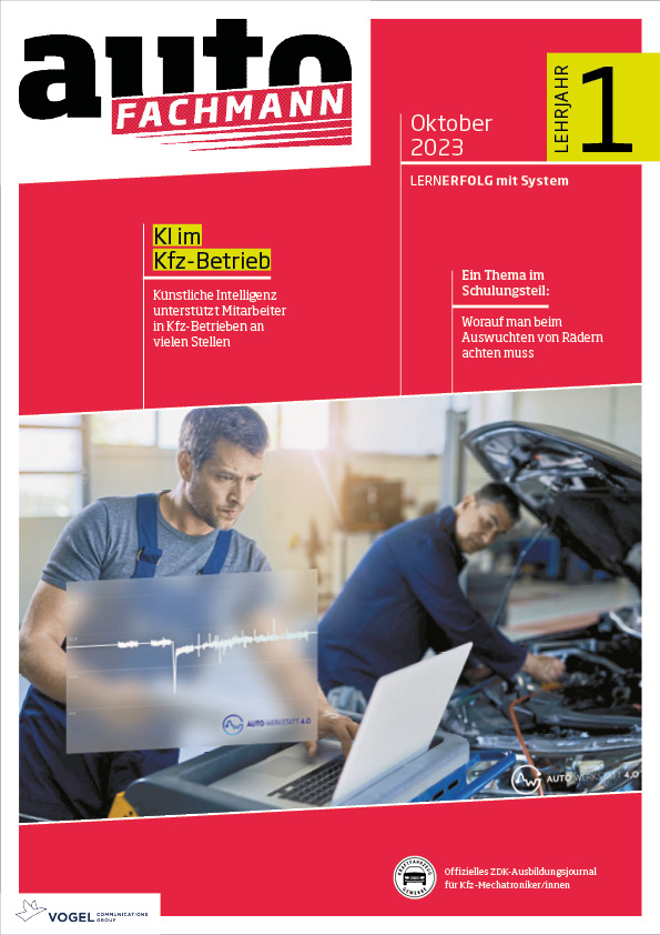 autoFACHMANN 3/2023 Lehrjahr 1 Titelseite Magazin autoFACHMANN Oktober 2023 1. Lehrjahr