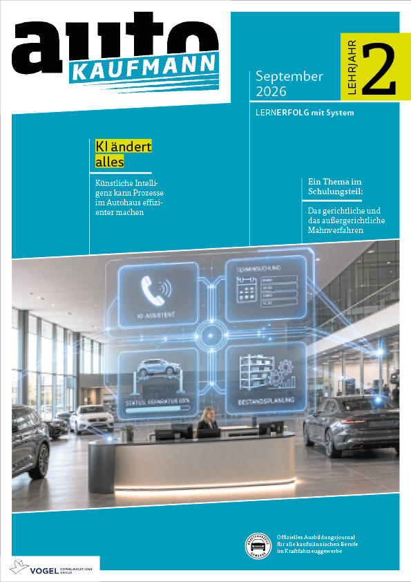 Magazin autoKAUFMANN Titelseite September 2026, 2. Lehrjahr Magazin autoKAUFMANN Titelseite September 2026, 2. Lehrjahr