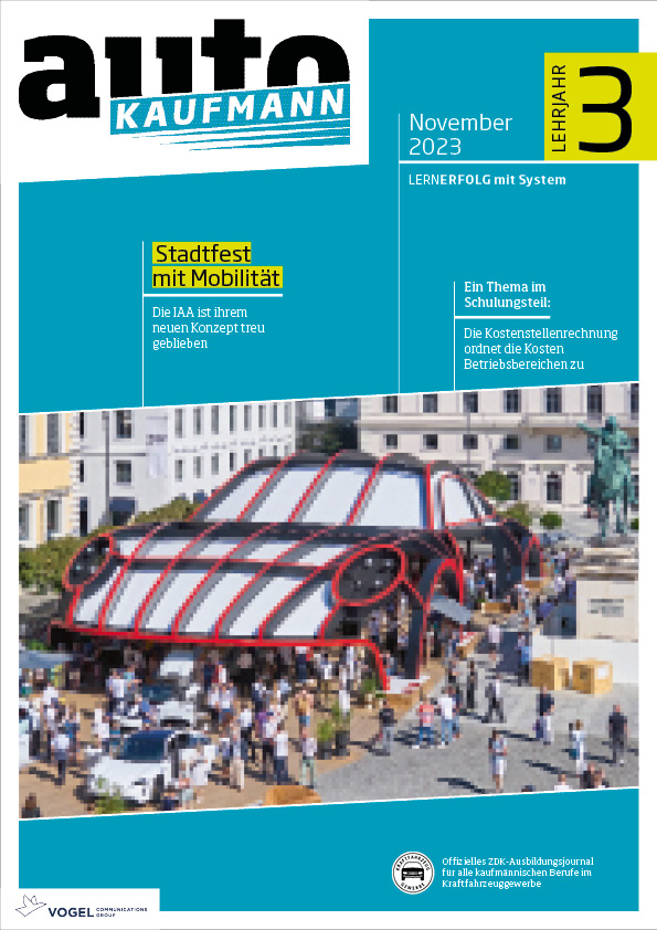 autoKAUFMANN 4/2023 Lehrjahr 3 Titelseite Magazin autoKAUFMANN November 2023 3. Lehrjahr