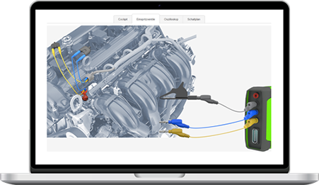 Monitor mit autoFACHMANN E-Learning-Kurs Motor