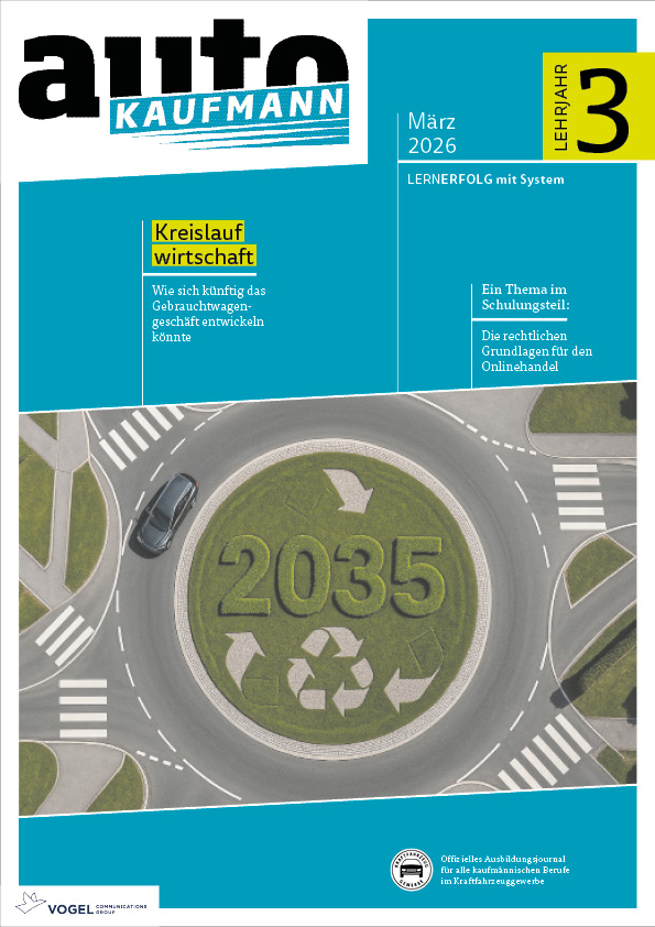 Titelseite Magazin autoKAUFMANN März 2026 3. Lehrjahr
