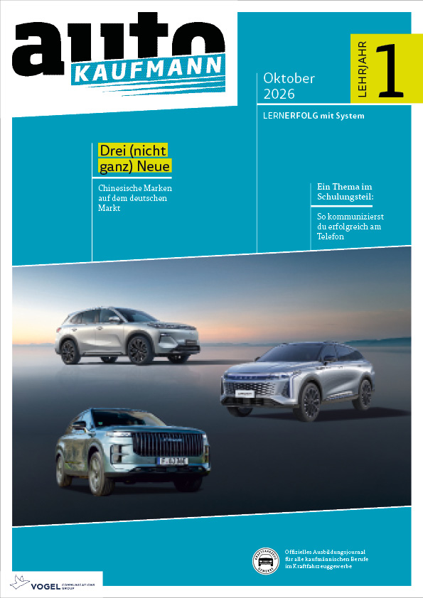 autoKAUFMANN 3/2026 Lehrjahr 1 Titelseite Magazin autoKAUFMANN, Oktober 2026, 1. Lehrjahr