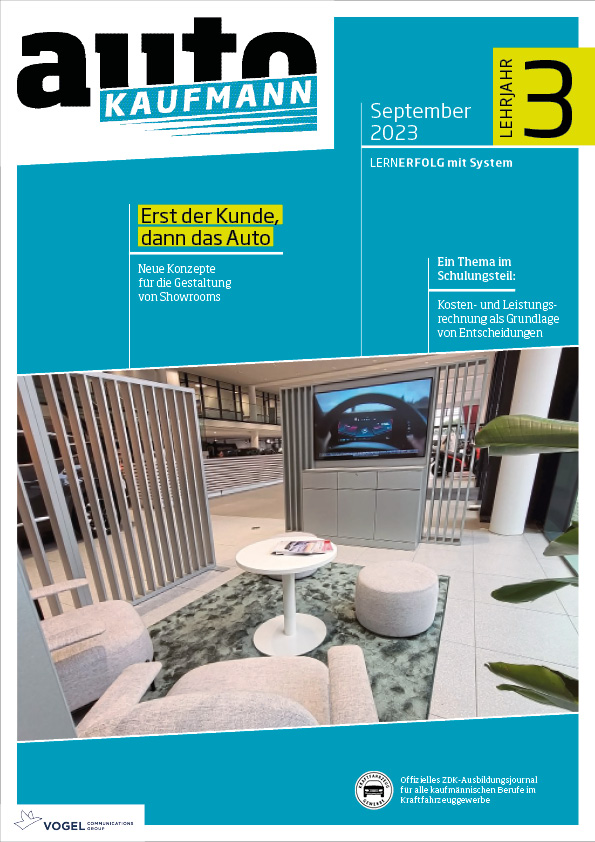 autoKAUFMANN 2/2023 Lehrjahr 3 Titelseite Magazin autoKAUFMANN August 2023 3. Lehrjahr