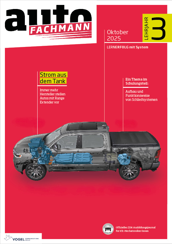 autoFACHMANN 3/2025 Lehrjahr 3 Titelseite Magazin autoFACHMANN, Oktober 2025, 3. Lehrjahr