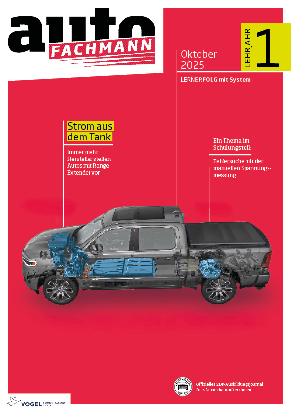 autoFACHMANN 3/2025 Lehrjahr 1 Titelseite Magazin autoFACHMANN, Oktober 2025, 1. Lehrjahr
