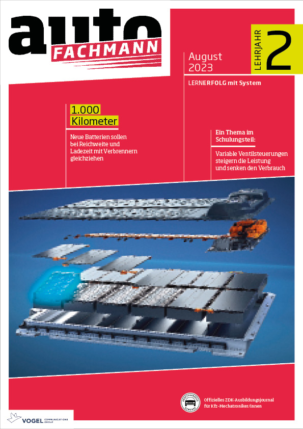 autoFACHMANN 1/2023 Lehrjahr 2 Titelseite Magazin autoFACHMANN September 2023 2. Lehrjahr