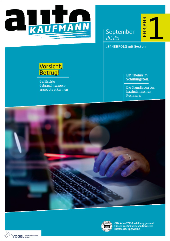 Magazin autoKAUFMANN Titelseite September 2025, 1. Lehrjahr