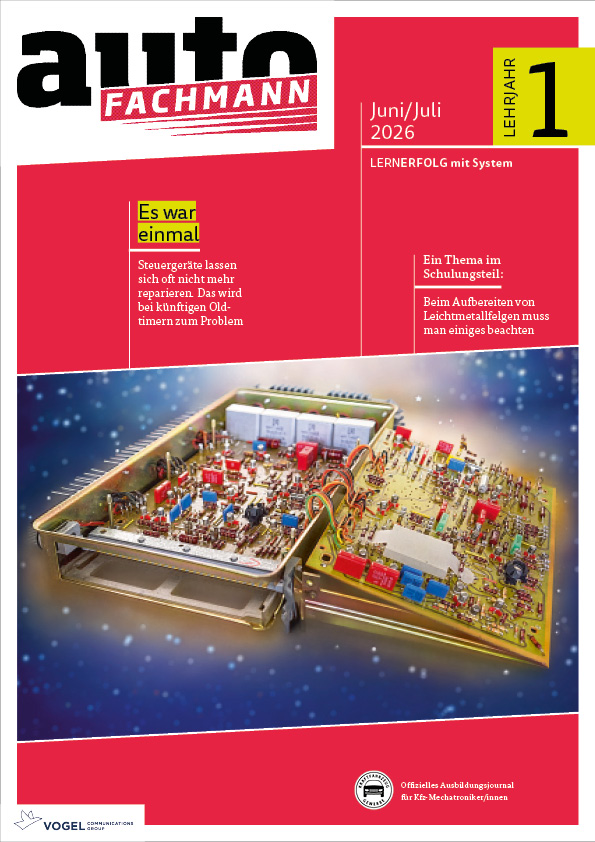 Titelseite Magazin autoFACHMANN Juni/Juli 2026 1. Lehrjahr Titelseite Magazin autoFACHMANN Juni/Juli 2026 1. Lehrjahr